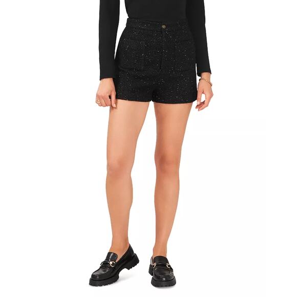 1. STATE Womens Tweed Dress Shorts 16W Rich Black Gold Speckled NWT - Picture 1 of 8